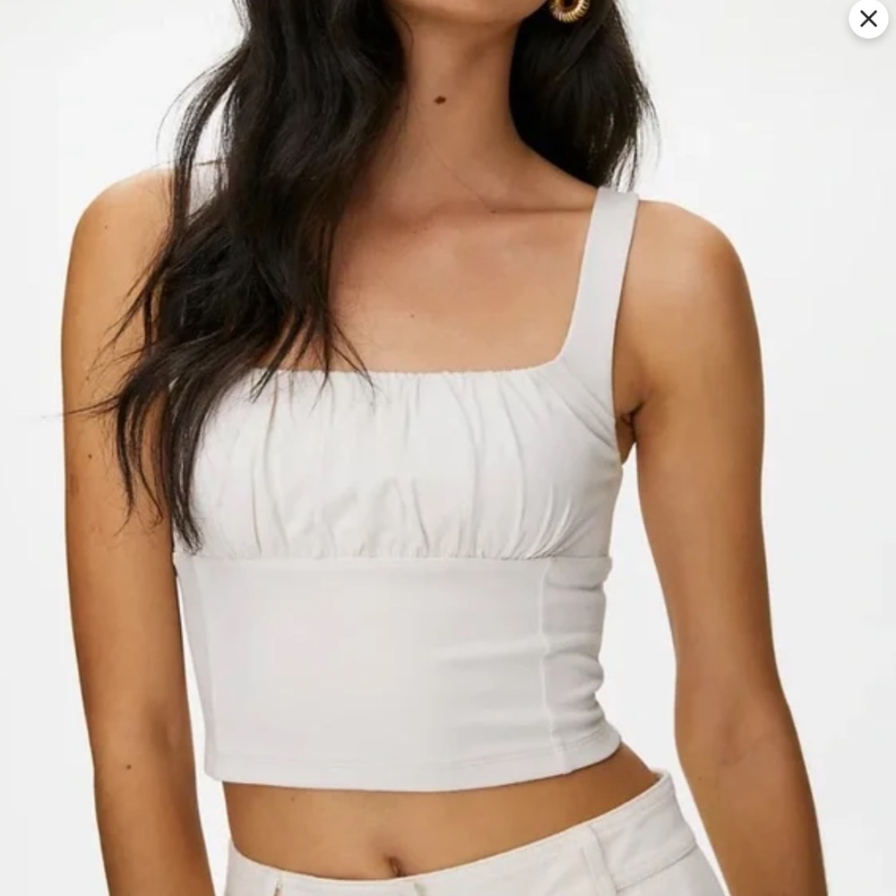 Aritzia Wilfred Free White Orbit Tank Size S